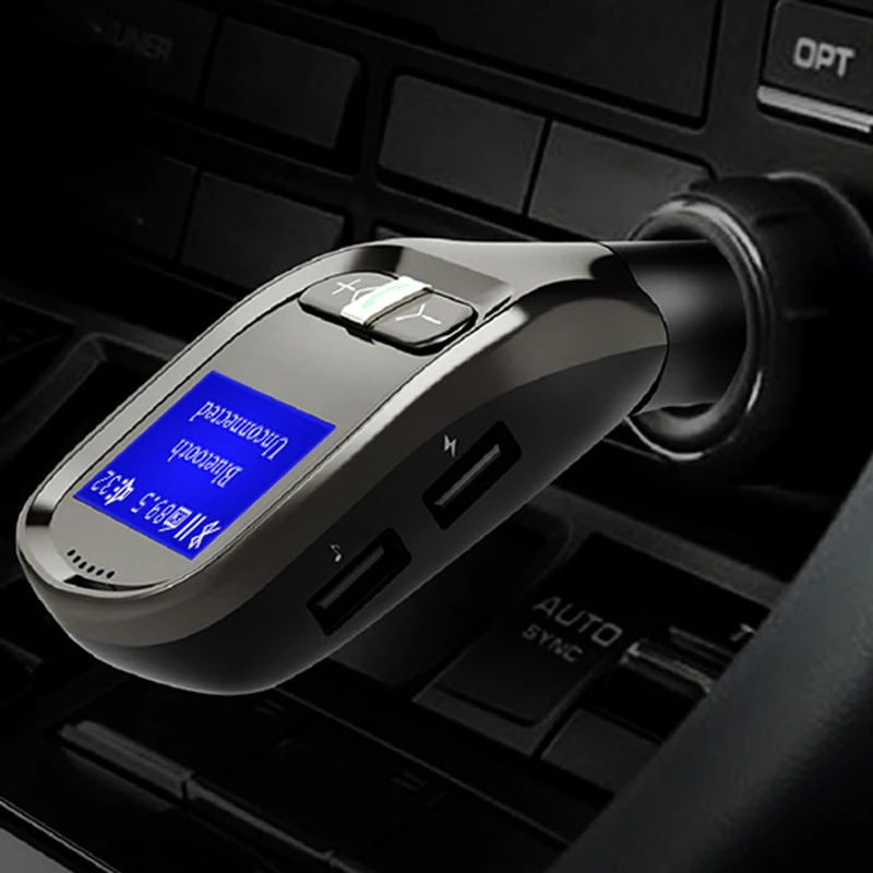 Car Bluetooth Fm Transmitter Mp3 Player Hands-Free Wireless Kit Usb Charging Interface Support Tf Card Flash Driver | Автомобили и
