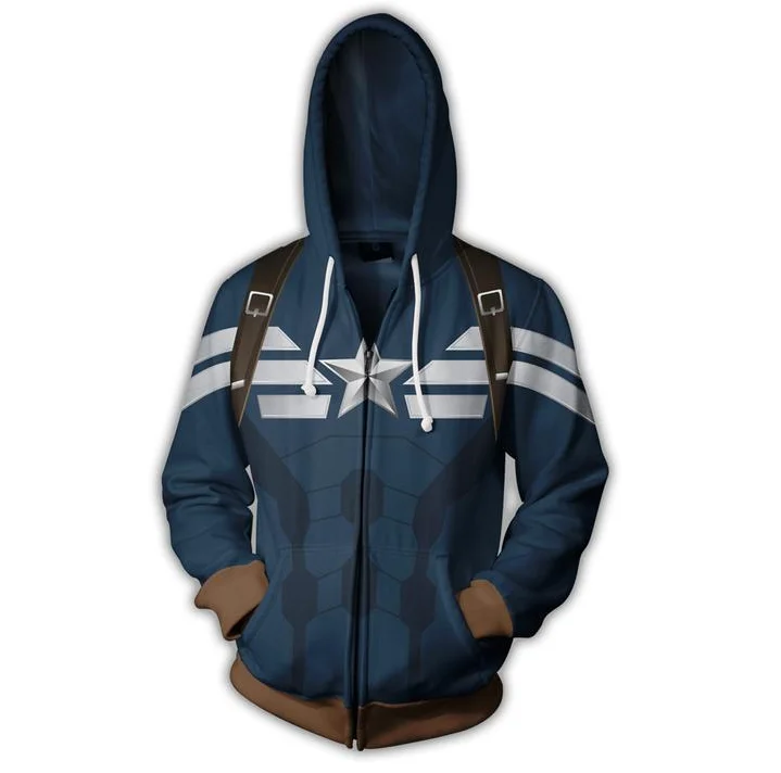 Мстители 4 эндгейм для мужчин и женщин толстовки на молнии Капитан Америка 3D