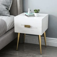 best quality nordic europe nightstands wooden side tables furniture bebroom storage cabinet night table with metal footdrawers