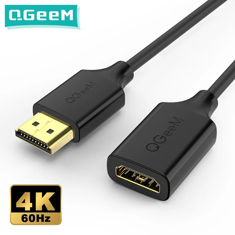 QGeeM 4K HDMI Удлинитель Кабель удлинитель 2.0 Адаптер для Xiaomi Xbox Serries X PS5 PS4 TV Box Chromebook