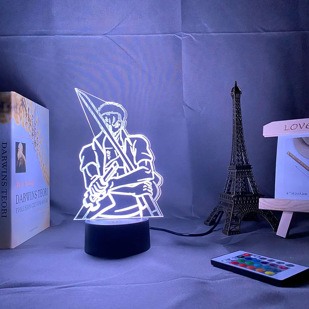 

3D remote control lamp Anime One Piece Roronoa Zoro Figure Nightlight Gift for Bedroom Decor Lamp Dropshipping