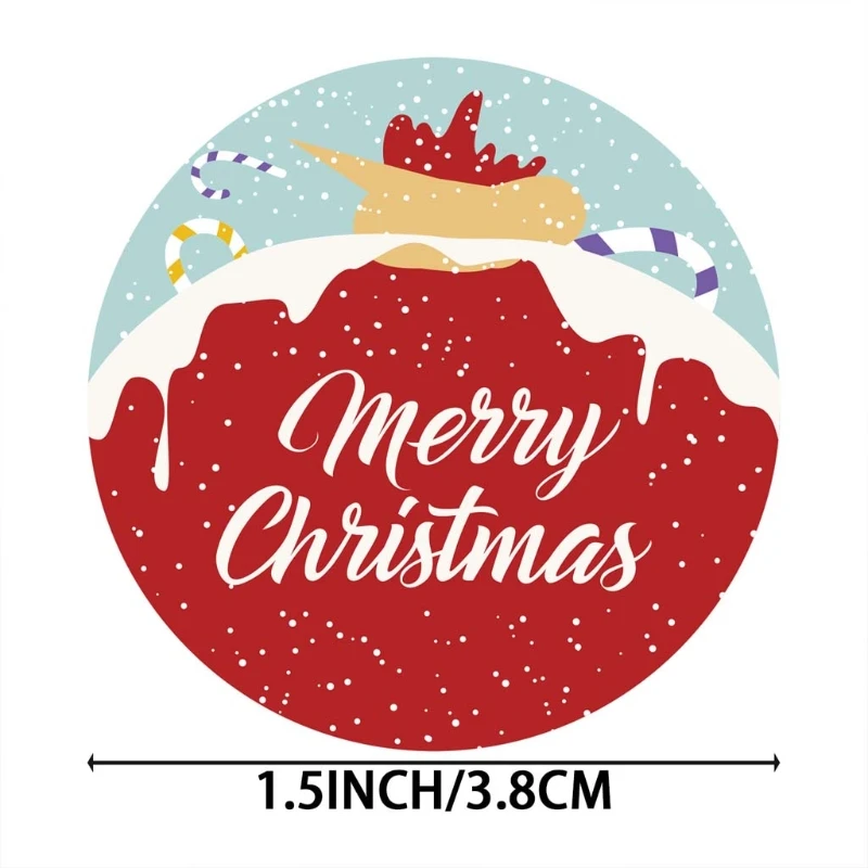 

500pcs Round Merry Christmas Thank You Stickers Gift Package Seal Labels Decor