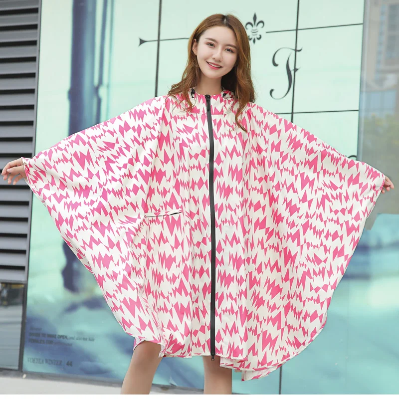 

Waterproof Nylon Raincoat Women Outdoors Ladies Hooded Raincoat Portable Stylish Plastic Regenpak Dames Girls Rain Coat KK60YY