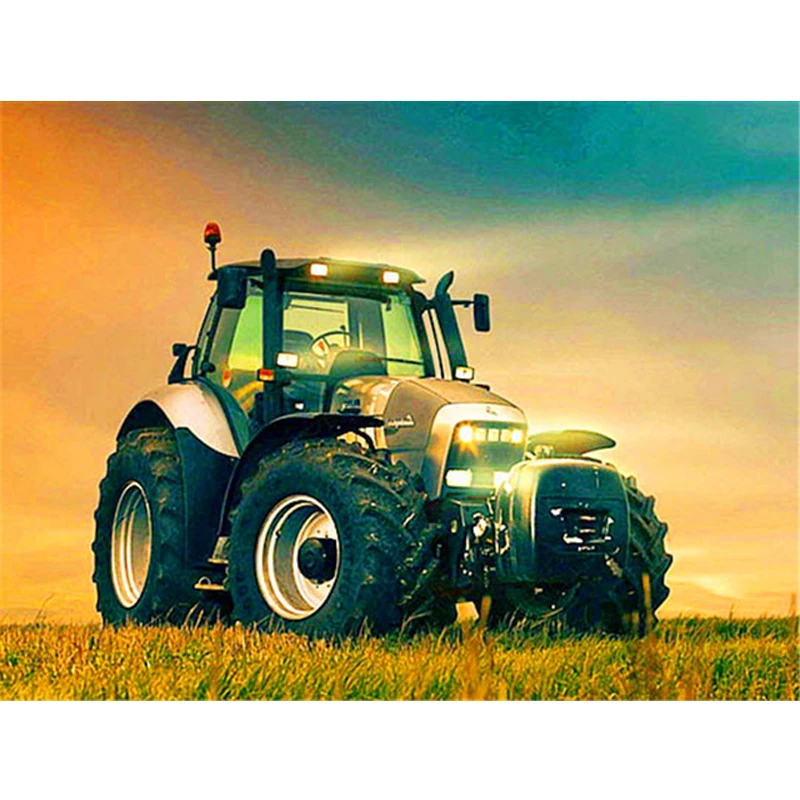 

Полностью Квадратный бриллиант, 5D Картина Пейзаж Алмазная вышивка крестиком трактор Стразы мозаичное ремесло