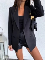 autumn 3xl womens blazer coat turn down collar long sleeve button female coats 2021 new office elegant lady outerwear