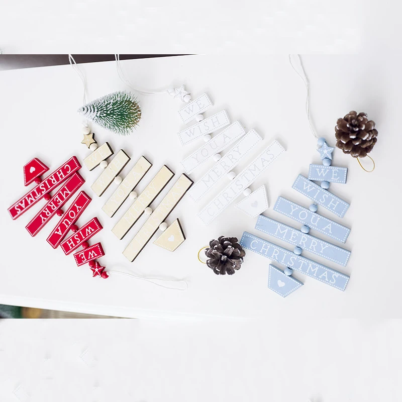 Рождественская елка украшения деревянные веселые рождественские буквы подвески