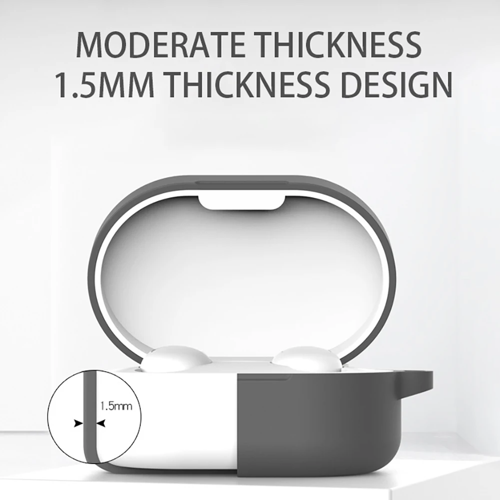 Wireless Earphone Case Fashion Silicone Protective Cover Shell with Carabiner for Xiaomi Redmi AirDots Charging | Электроника