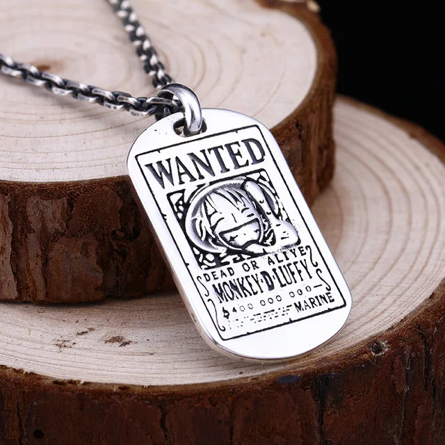 Мужская Серебряная подвеска в стиле аниме Mokey.D.Luffy Подарочная бижутерия милитари