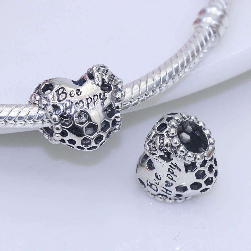 

Fit Original Pandora charms bracelet beads S925 sterling silver Hollow heart-shaped beads female popular jewelry