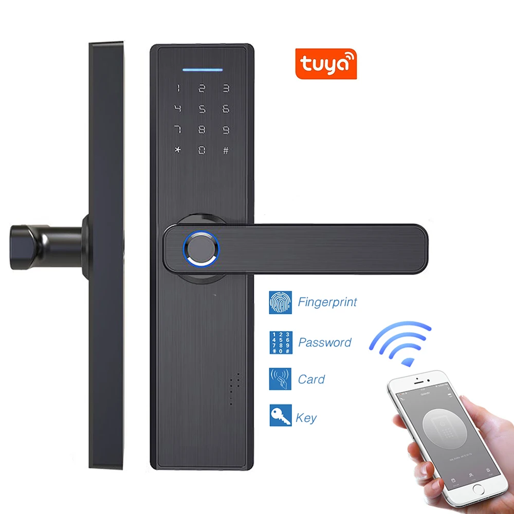 

Smart Doorlock Security Biometric Lock Fingerprint Lock Intelligent Lock With Password RFID Card Tuya App