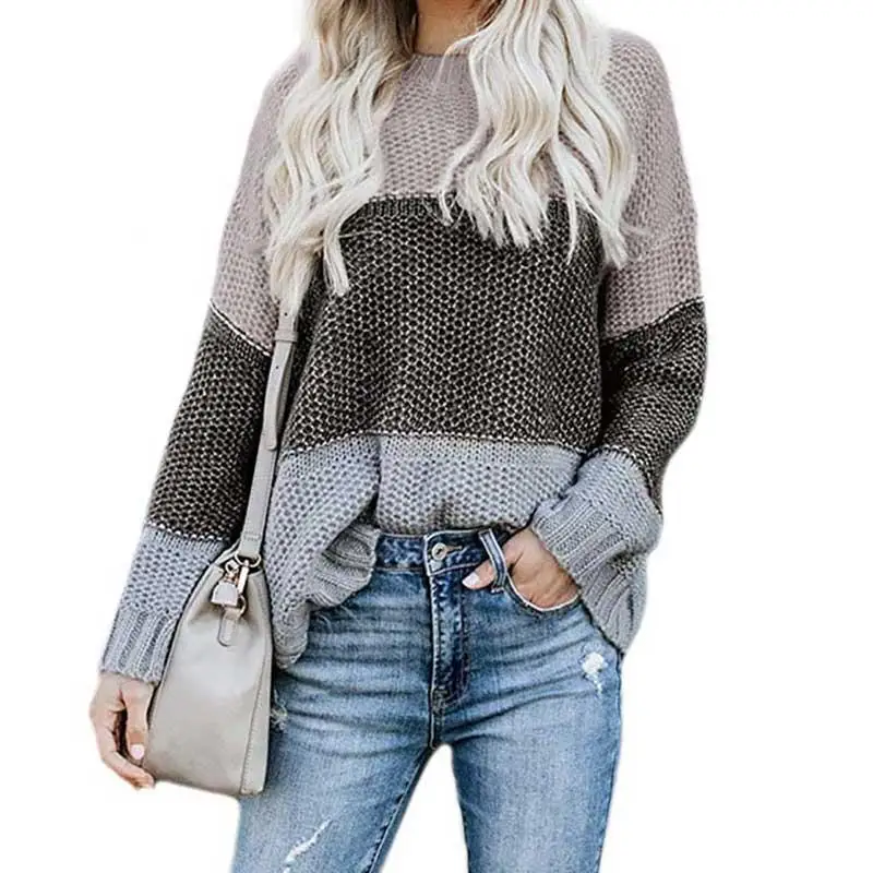 Женский свободный свитер в полоску теплый вязаный на зиму 2019 | Женская одежда