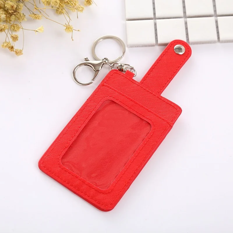 

3 Card Slot Staff Work Card Cover Case PU Bus Subway ID Card Holder Bag for Students Old People Company Employee's Card Sleeve