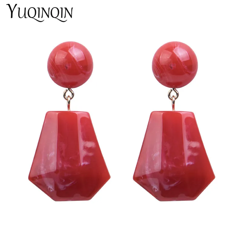 Длинные висячие серьги для женщин акриловые из смолы богемные элегантные