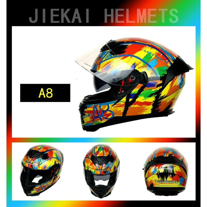 

Мотоциклетный шлем на все лицо с солнцезащитным козырьком, откидной шлем для гоночных дорог, полноразмерный индивидуальный Винтажный Унис...