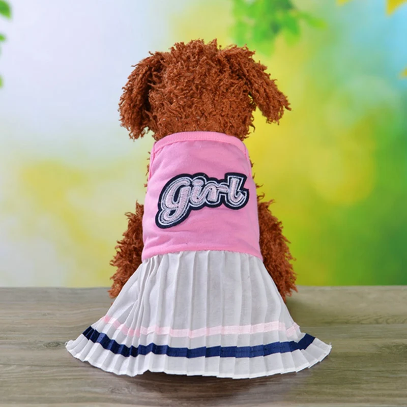Милые милые платья для собак свадебные щенков Полосатая юбка хлопковая одежда