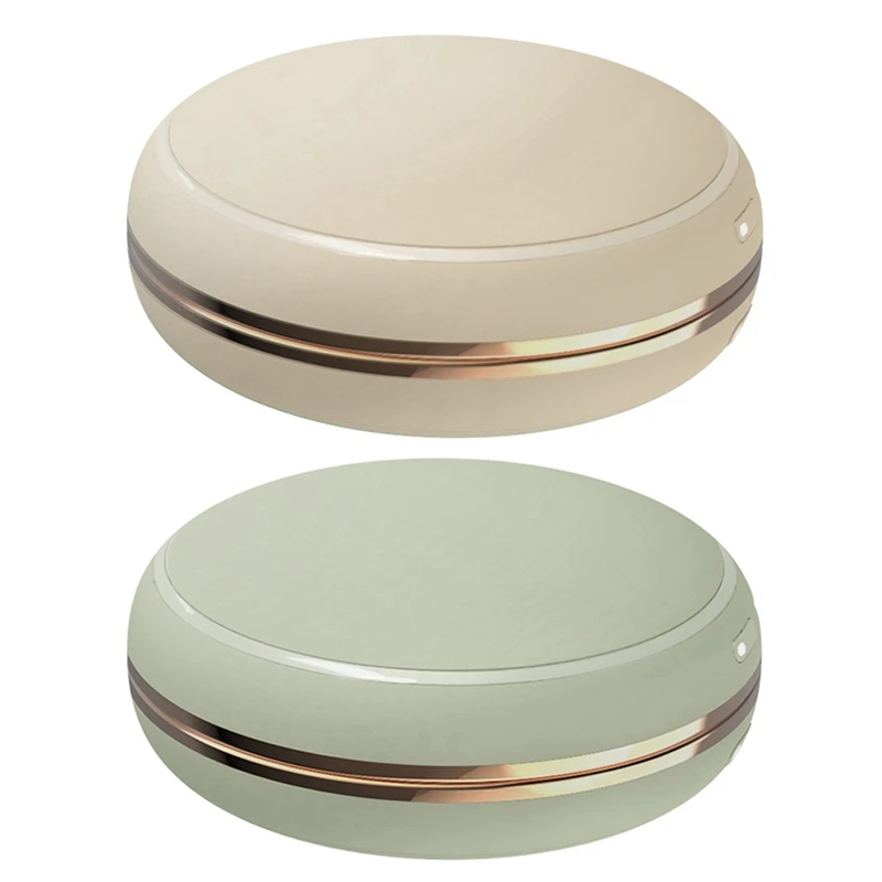 

2 Pcs Mini Hand Warmer With Mirror 10000Mah Power Bank USB Charging Pocket Mobile Power Electric Warmer-Brown & Green
