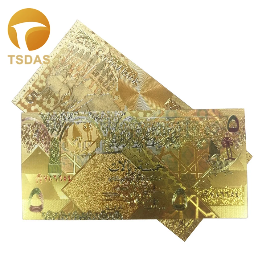 10 шт./лот 5 риалов золотые банкноты для коллекционирования цветные 24 К Золотая