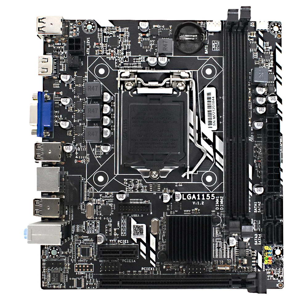 Материнская плата MUCAI H61 LGA 1155 комплект с процессором Intel Core i5 3570 и DDR3 16 Гб (2*8 ГБ) 1600