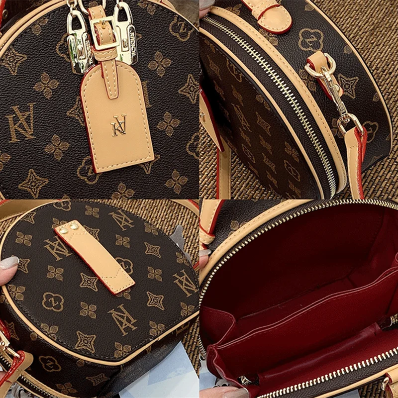 

2021 New Fashion Mini Leather Small Round Bag Famous Brand Designer Wallets and Handbags One-shoulder Messenger Bag Cc Sac Luxe