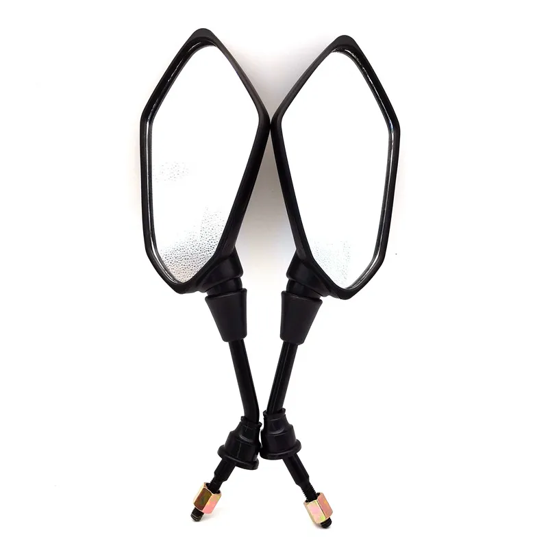 

Universal Pair Black Motorcycle Motorbike Rearview Rear View Side Mirror 10mm