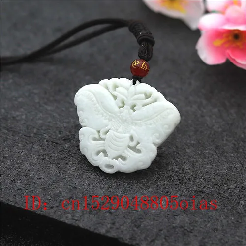 Натуральный белый китайский Нефритовый Кулон-бабочка ожерелье очаровательные