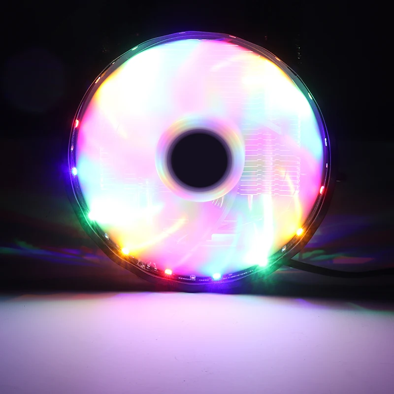 Pohiks 1 шт. 4Pin Процессор RGB красочный веер кулер прочный немой компьютер чехол