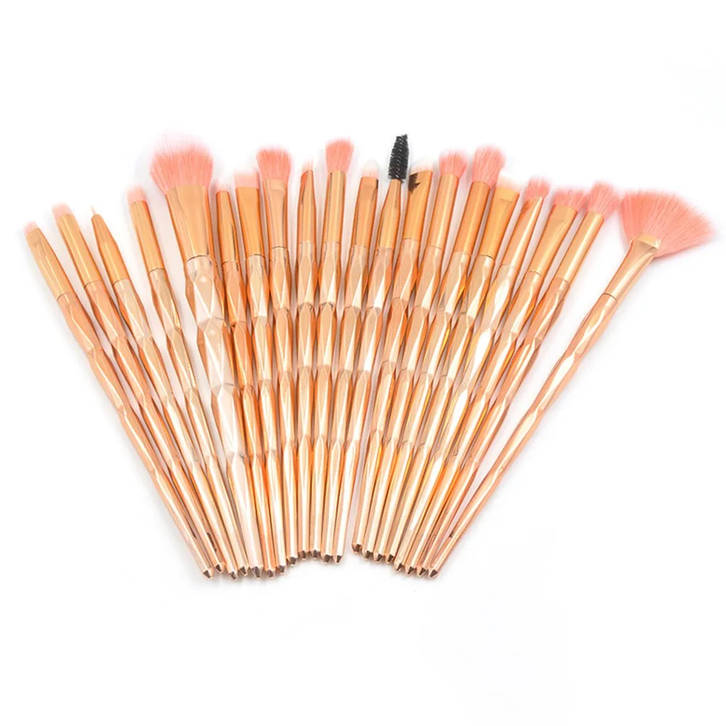 20 шт. Алмазная ручка набор кистей для макияжа тональная пудра румяна тени век