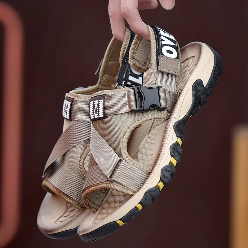 

Men Outdoor Sandals Soft Upper Breathable Outdoor Slippers Flats Quick-Dry Casual Water Shoes Beach Anti-slippery Wear-resistant