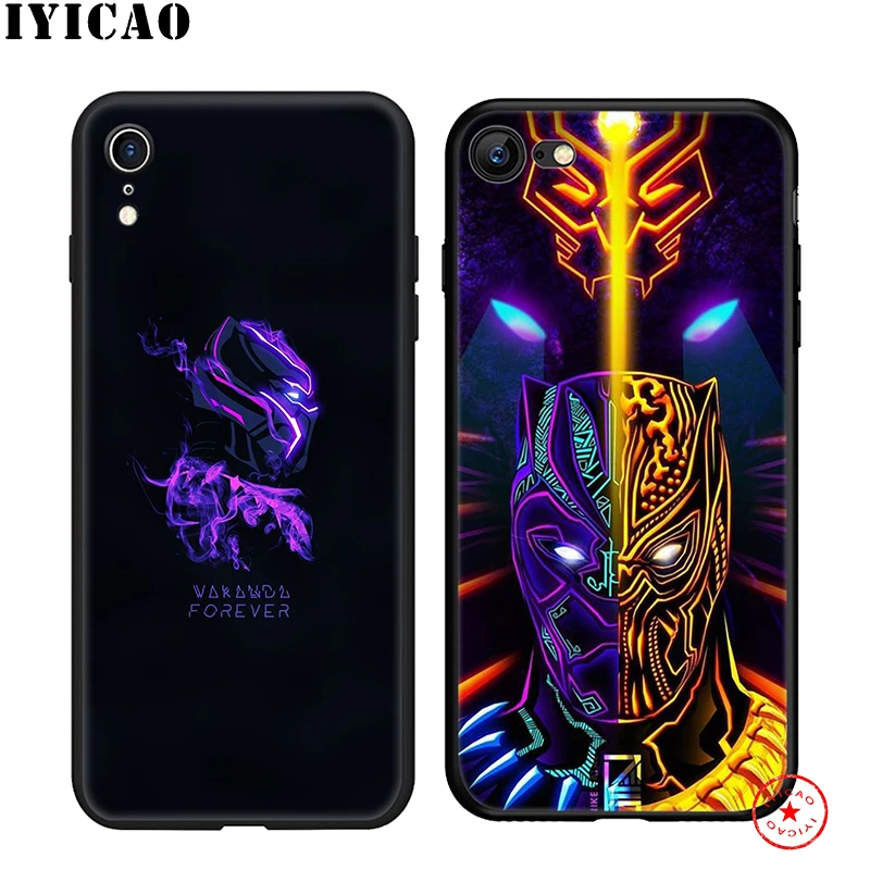 IYICAO Черная пантера Marvel мягкий чехол для телефона iPhone 11 Pro XR X XS Max 6 6S 7 8 Plus 5 5S SE