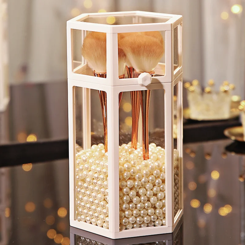 

Glass Desktop Small Makeup Organizer Portable Desktop Make Up Brushes Organizer Organizer Hogar Organizar Vanity Organizer 50HZ
