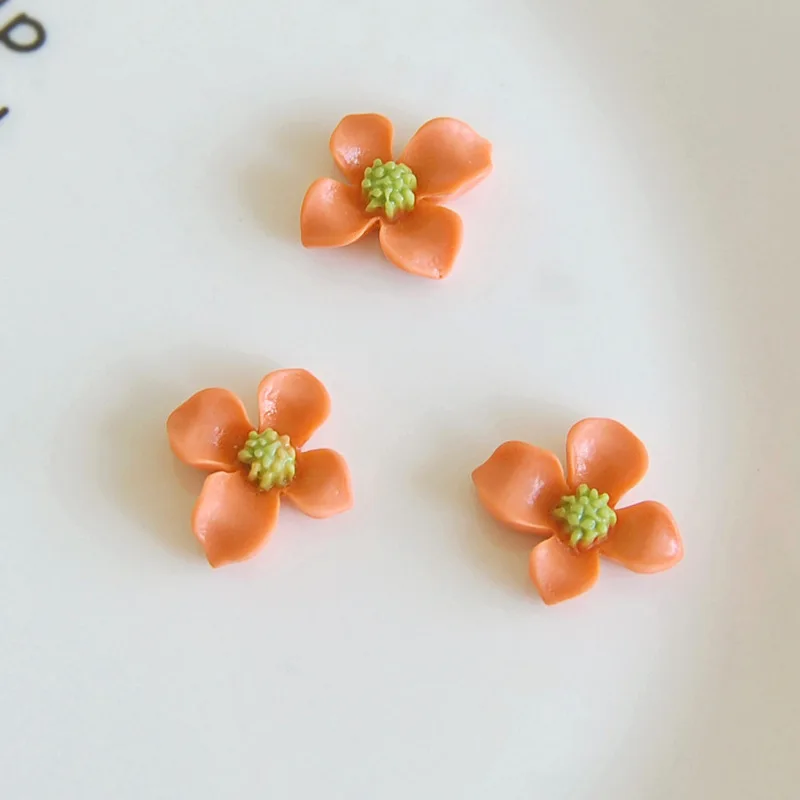 20 шт./лот Кабошон из смолы цветок с плоской задней поверхностью кабошоны