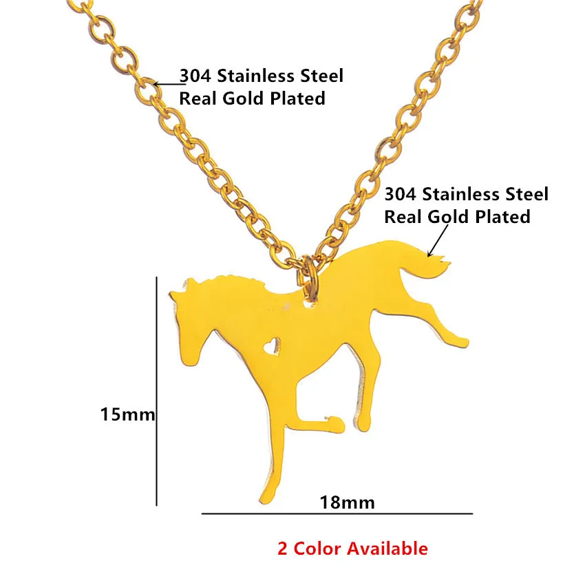 Ожерелье бегущая лошадь сердце ювелирные изделия подвеска из нержавеющей стали
