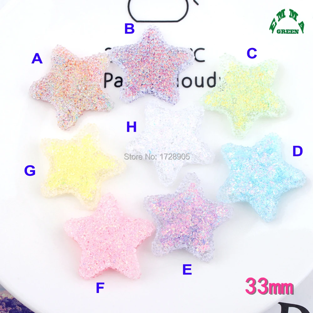 

Glitter Star Cabochons Transparent Stars 10pcs Flatback Resin Charms DIY Craft Fit Jewelry DIY Accessory Handmade