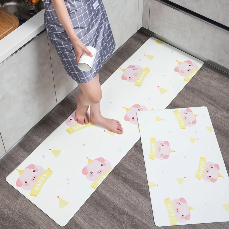 Bubble Kiss PVC Kitchen Rugs Waterproof Mat Welcome Mats for Front Door Cartoon Dog Pattern | Дом и сад