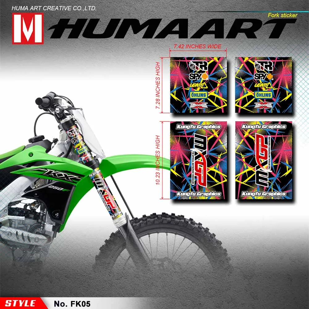 HUMAART Мотокросс передная труба для Стикеры MX гонки Графика Виниловая наклейка