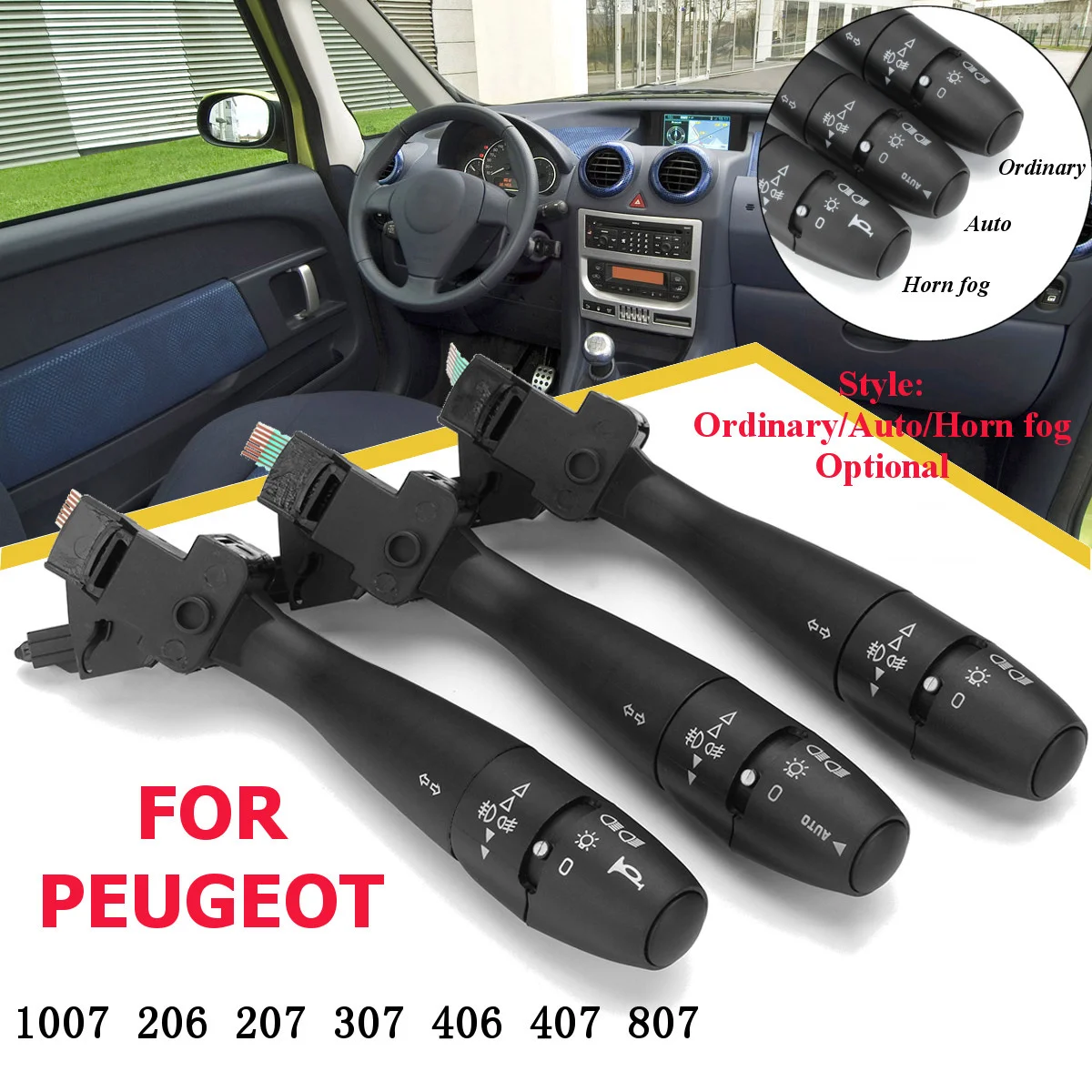 

Car Turn Signal Indicator Switch Steering Column Horn Auto 96477533XT For PEUGEOT 1007 206 207 307 406 407 807