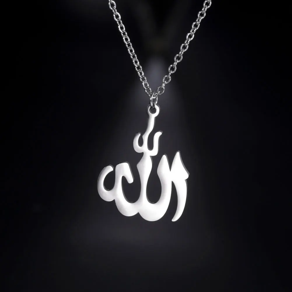 LIKGREAT Classic Arabic God Allah Necklaces for Women Men Stainless Steel Islamic Muslim Pendant Amulet Religious Jewelry | Украшения и