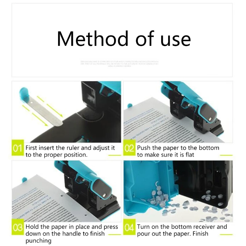 

Heavy Duty Double Hole Puncher Paper Scrapbooking Document Punching Machine 70 Sheets School Office Stationery