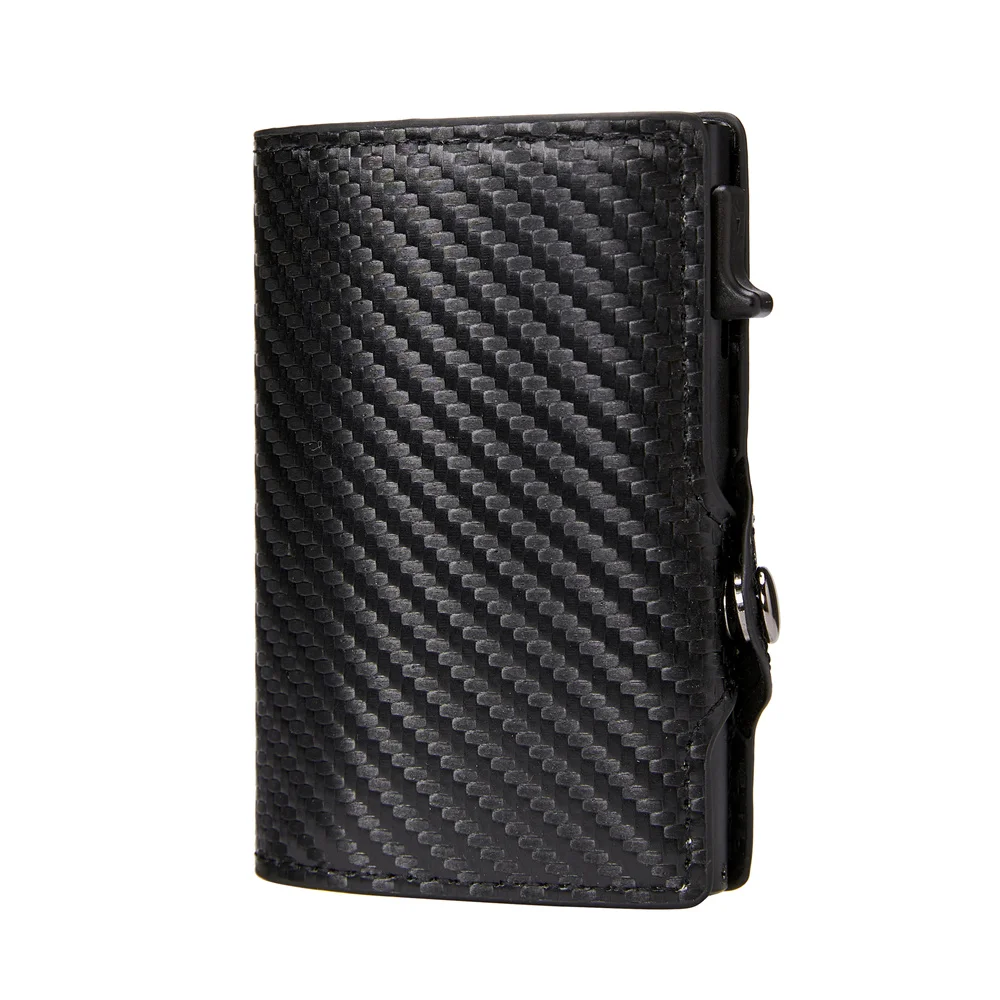 

Кошелек мужской кожаный с RFID-блокировкой, многофункциональный алюминиевый держатель для кредитных карт, тонкий бумажник