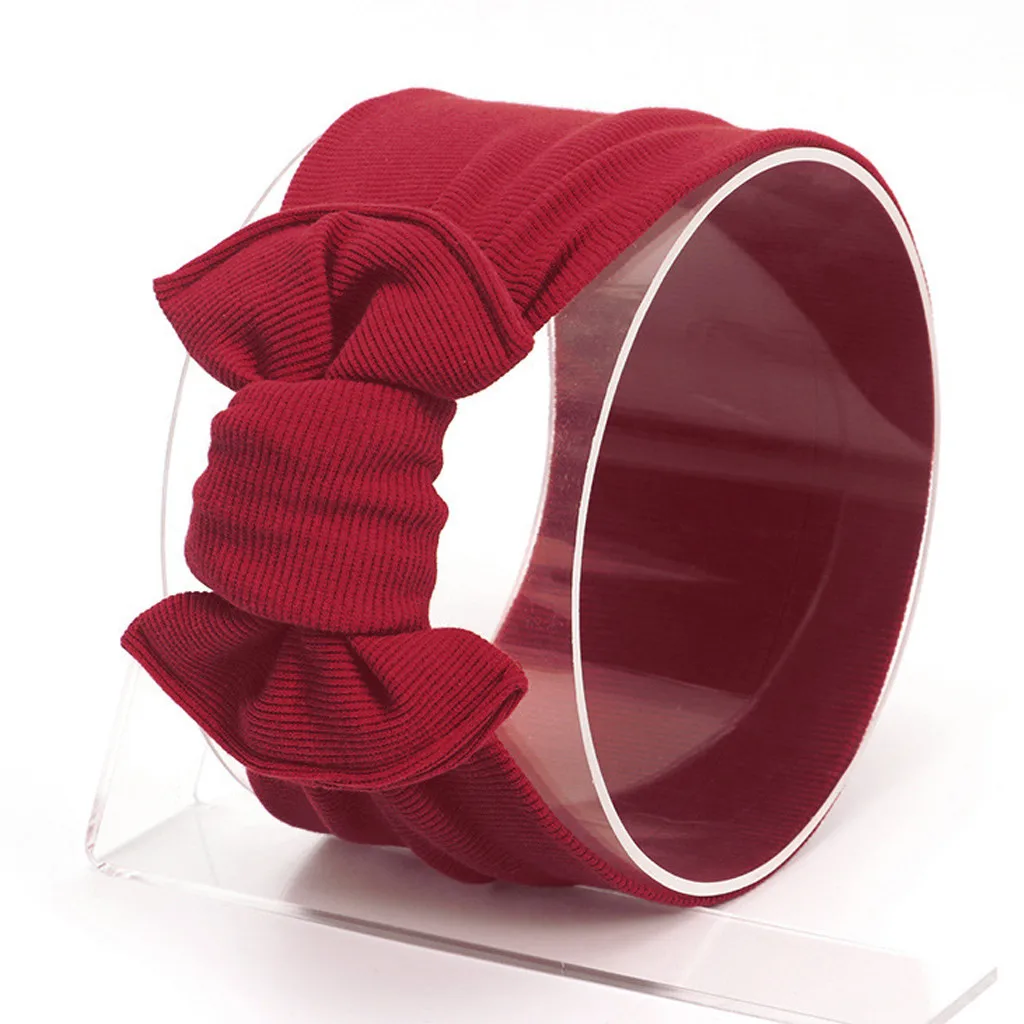 Милая Детская однотонная повязка на голову для маленьких девочек с большим