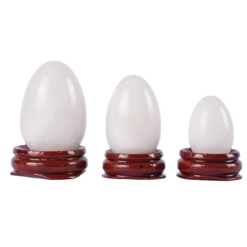 Джейд Яйцо натуральный белый камень Йони массаж комплект Undrill кварцевые