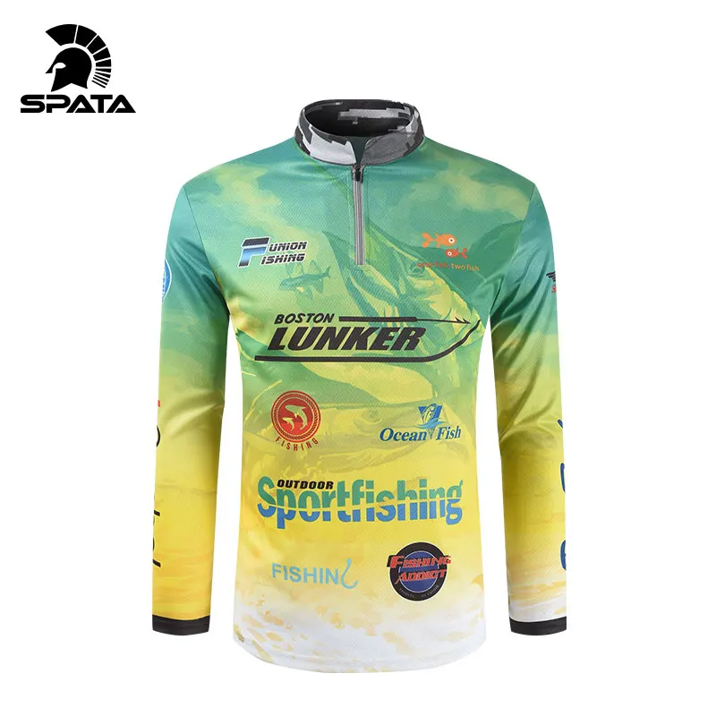 Спиннинговая рыболовная рубашка SPATA быстросохнущая Джерси с длинным рукавом