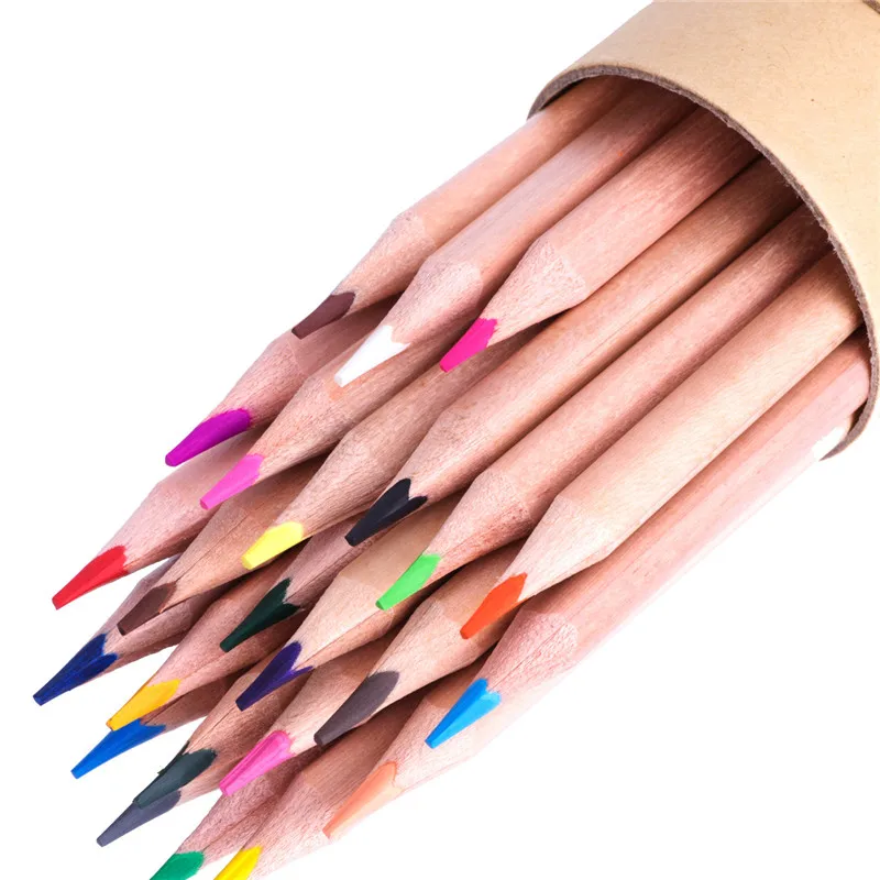 DL 6552 деревянная ручка из свинца 24 цвета для защиты леса нетоксичные зеленые