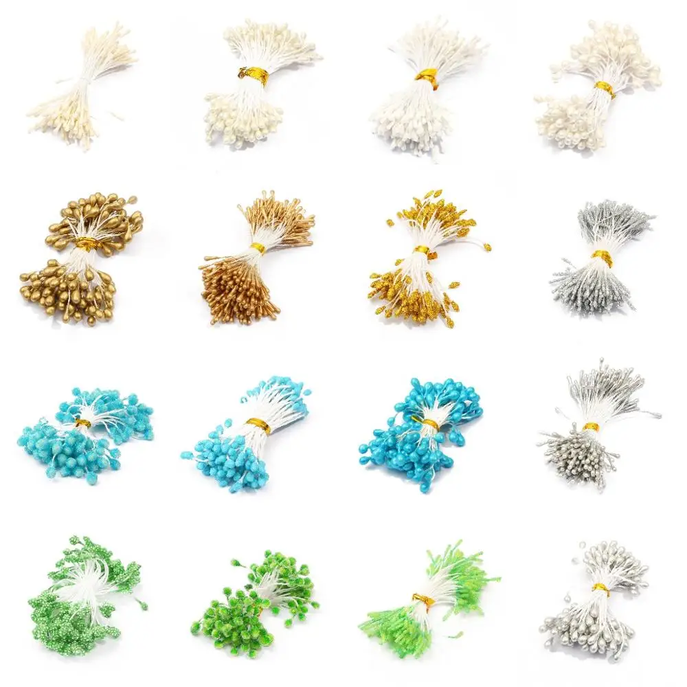 90 шт Двойные головки DIY искусственные мини жемчужные цветы Stamen Pistil цветочные