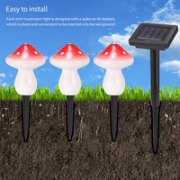 solar garden lights mushroom decorations 3 counts set led outdoor landscape decor