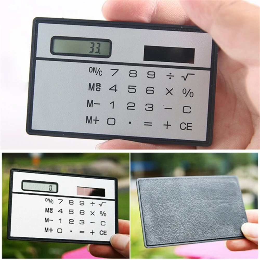1 mini calculator ultra-thin credit card size 8-digit portable solar pocket office and school supplies 2021 New | Компьютеры и офис