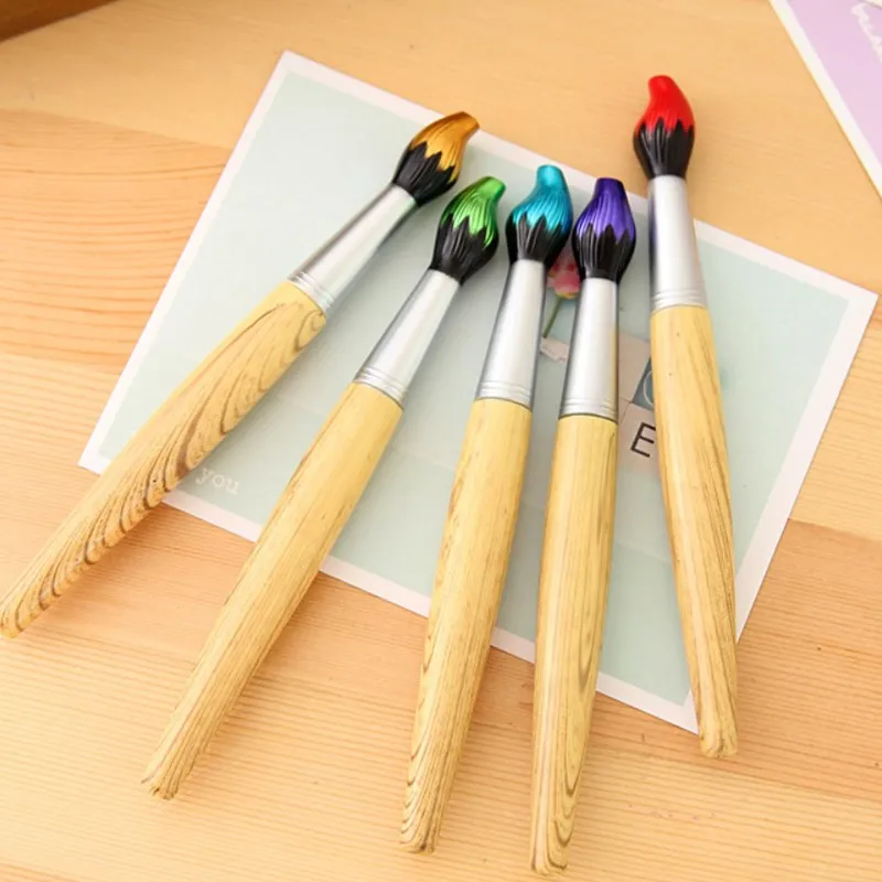 

1 шт., шариковая ручка с деревянной кисточкой, креативные шариковые ручки для детей, для письма, студентов, детей, школьный подарок, канцелярс...