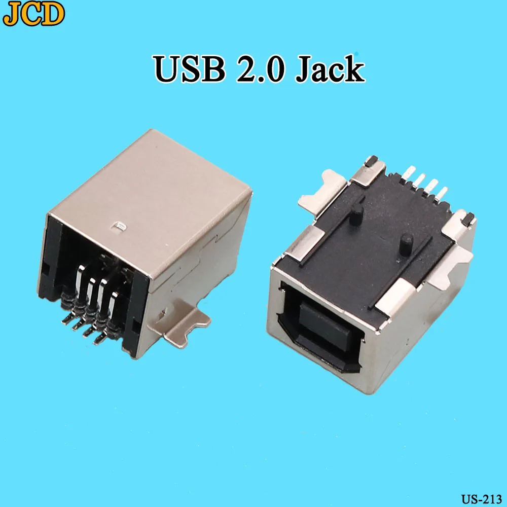Разъем JCD USB 2 0 гнездовой разъем типа B 90 градусов для пайки коннектор печатной