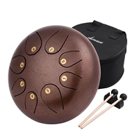 10 inch tongue drum mini 8 tone steel tongue drum c key hand pan drum with drum mallets carry bag percussion instrument
