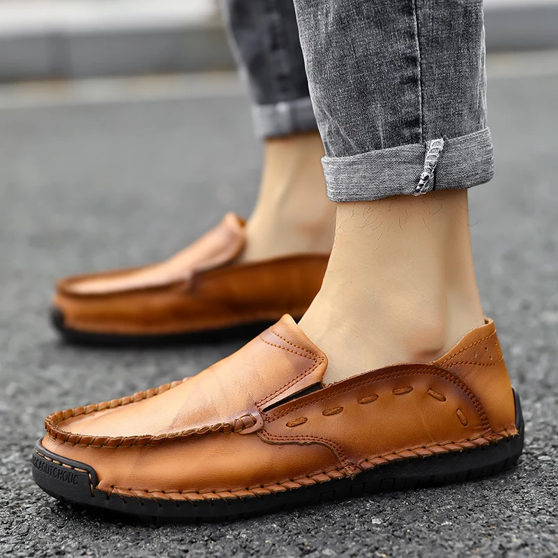 

Классические зимние сапоги из натуральной кожи; Мужские туфли; Дышащие деловые мокасины; Удобная повседневная обувь для мужчин мягкие для м...